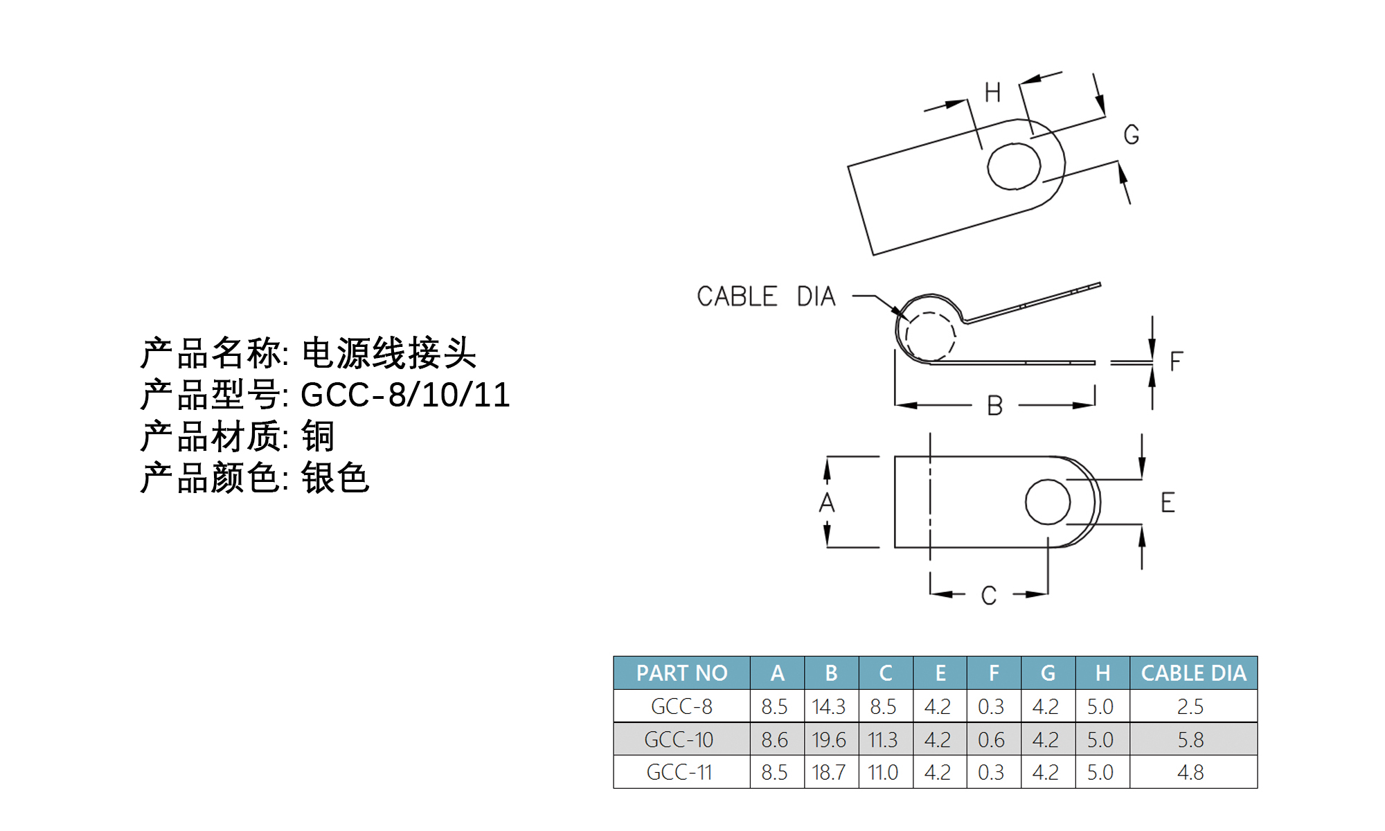 配线器材 电源线接头 GCC-8